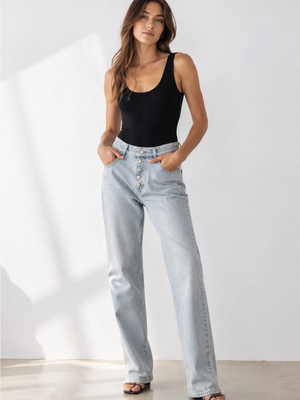 bp High-Rise Light Blue Wide Leg Jeans